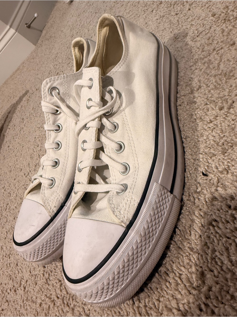 Classic Low-Top Canvas Sneakers in Off-White